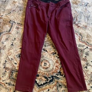 Men's Slim Fit Burgundy Jeans